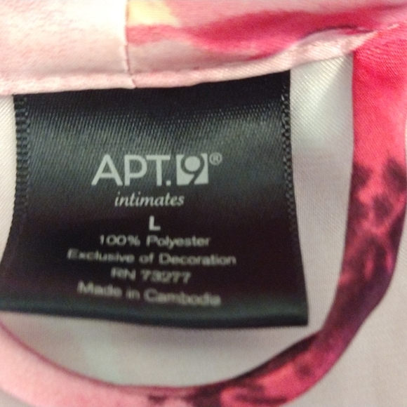 2Pc:Rose Satin Robe+Slip: Floral Pinks & White, Satin+ Lace, Tie, Straps, M - Picture 4 of 16